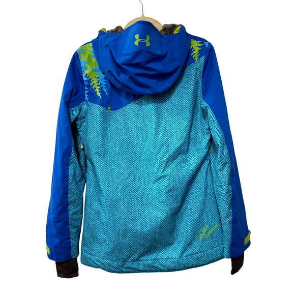 NEW! Under Armour S Ski/Snowboard MTN Jacket $199 Brimmed Hood Bright Blue - Picture 2 of 10